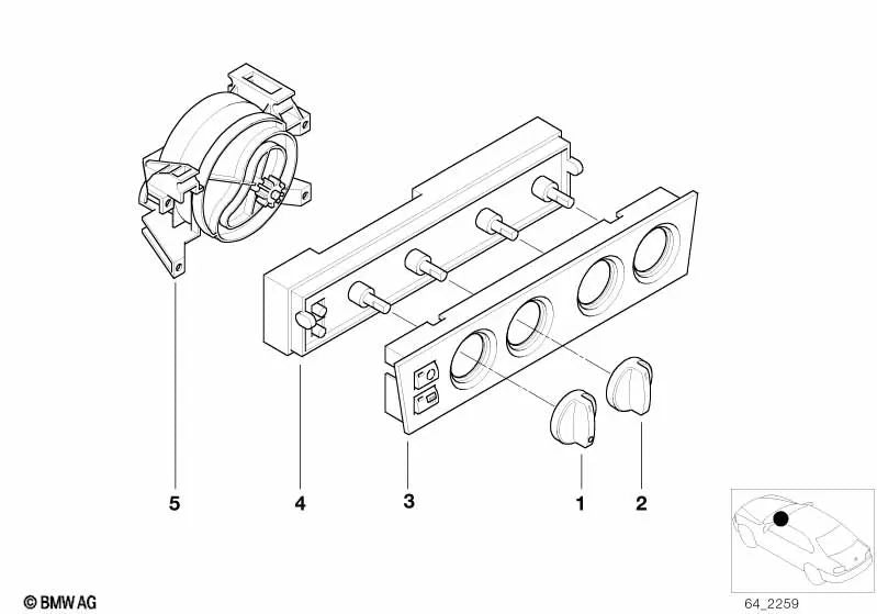 Circuit board for BMW 5 Series E39 (OEM 64118371365). Genuine BMW.