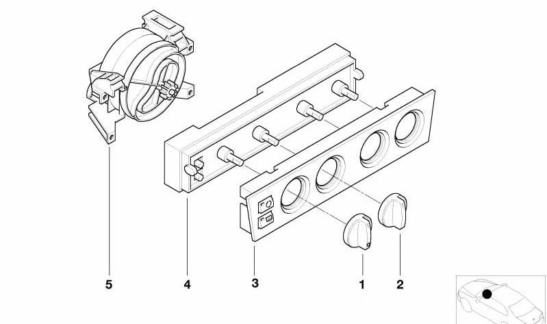 Botón Giratorio de Temperatura para BMW E39, E38 (OEM 64118391932). Original BMW