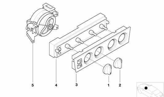 Botón Giratorio de Temperatura para BMW E39, E38 (OEM 64118391932). Original BMW