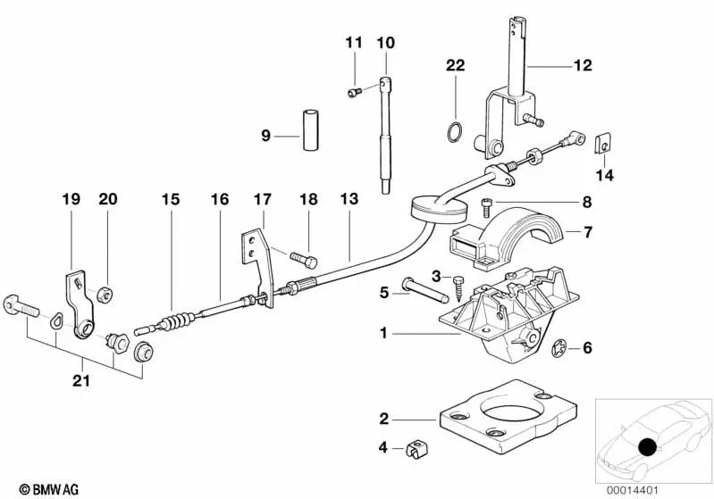 Cable de tracción amortiguador de ruido para BMW Serie 3 E36 (OEM 25161423395). Original BMW.