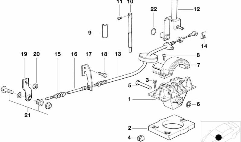 Cable de amortiguación de ruido para BMW Serie 3 E36 (OEM 25161423114). Original BMW