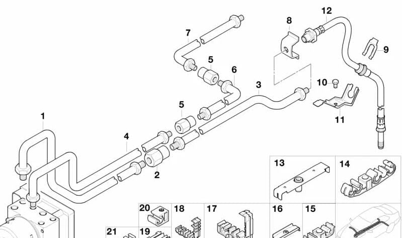 BMW Rohr 3 E46 (OEM 34326754853). Original BMW.