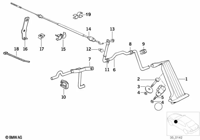 Anschlag para BMW Serie 3 E21, E30 Serie 5 E12, E28, E34 Serie 6 E24 Serie 7 E23, E32 (OEM 35411119010). Original BMW