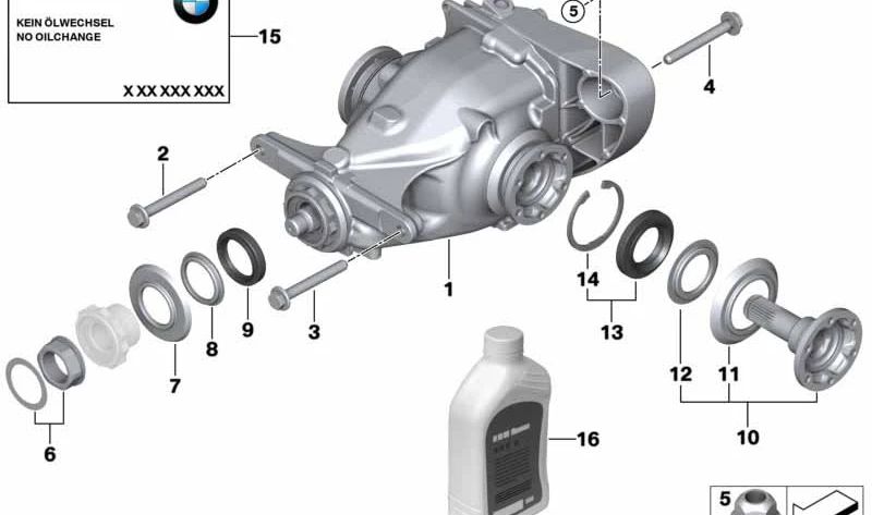 Diferencial trasero para BMW E82, E88, E92, E93 (OEM 33107570280). Original BMW