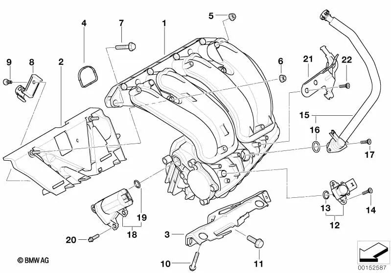 Soporte para BMW E81, E82, E87N, E88, E90, E91, E92, E93, E60N, E84, E83N, E85 (OEM 11617509718). Original BMW