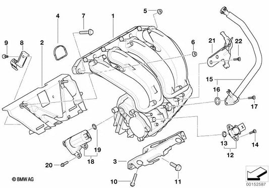 Soporte para BMW E81, E82, E87N, E88, E90, E91, E92, E93, E60N, E84, E83N, E85 (OEM 11617509718). Original BMW