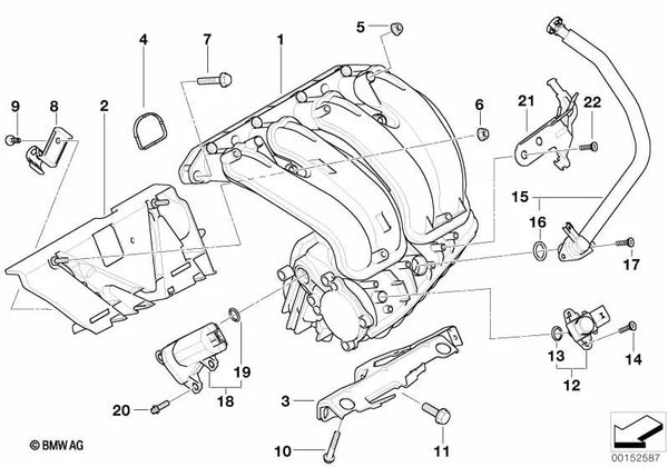 Soporte para BMW E81, E82, E87N, E88, E90, E91, E92, E93, E60N, E84, E83N, E85 (OEM 11617509718). Original BMW