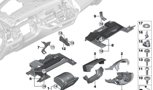 Cierre Giratorio para BMW X5 F95, G05, G18, X6 F96, G06, X7 G07, XM G09 (OEM 51459462617). Original BMW.