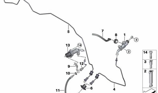 Clutch Master Cylinder for BMW 3 Series G20, G21, 5 Series G30, G31, X3 G01, Z4 G29 (OEM 21526886920). Original BMW