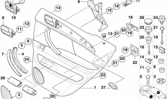 Cubierta derecha OEM 51427122432 para BMW X5 (E53). Original BMW