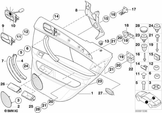 Cubierta derecha para BMW X5 E53 (OEM 51428262814). Original BMW