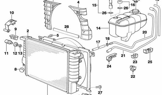 Tubo para BMW Serie 3 E36 (OEM 17122227292). Original BMW