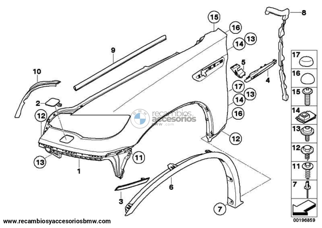 Elemento Decorativo M / Intermitente Para Bmw E71 . Original Recambios