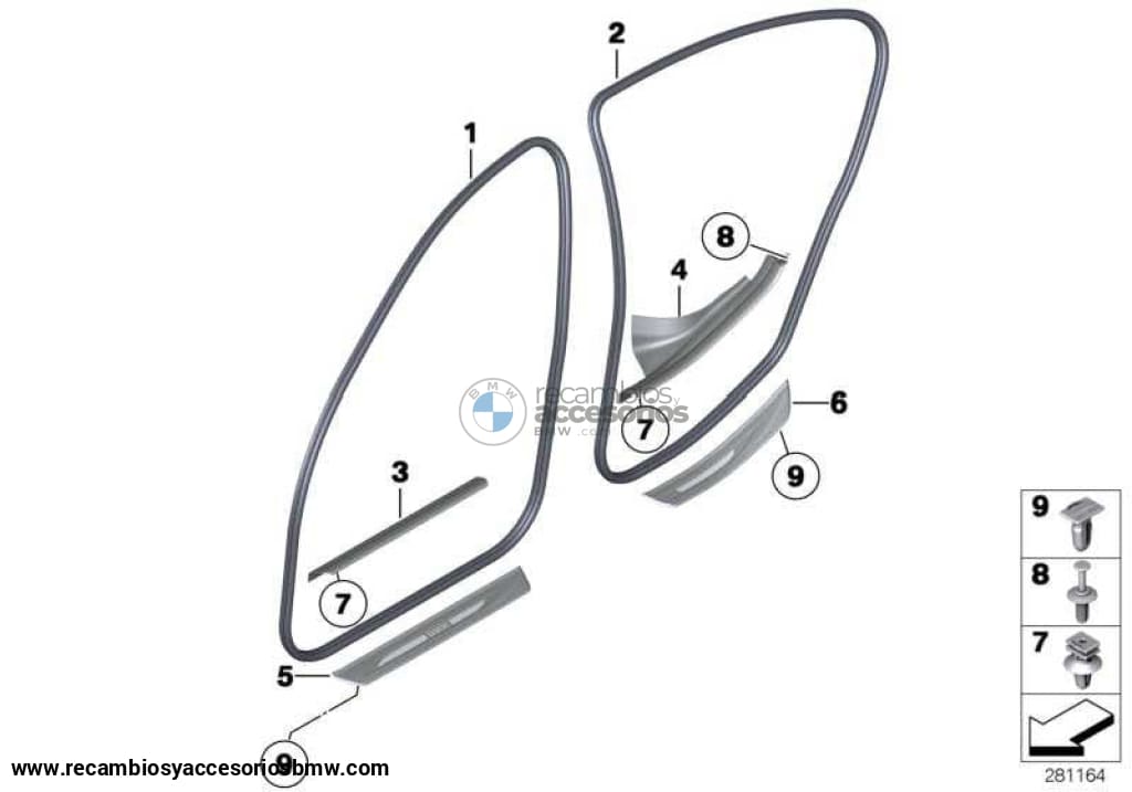 Embellecedor Moldura Entrada Puerta Delantera Logo Bmw Para F10 F11 F18 . Original Bmw. Recambios