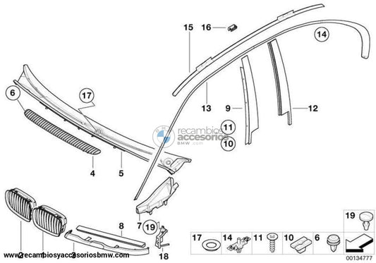 Embellecedor Moldura Exterior Curvada Para Bmw E46 Berlina. Original Recambios