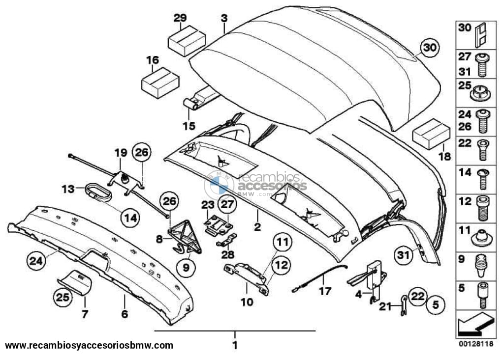 Embellecedor Panel Cubierta De Cortavientos Para Bmw E85 . Original Recambios