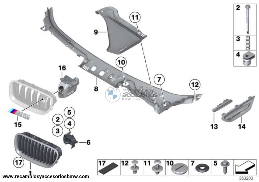 Embellecedor Panel Decorativo Pared Lateral Aletas Delanterapara Bmw F10 F11. Original Recambios