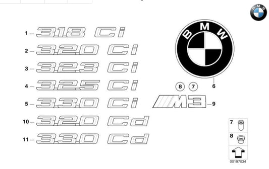 Emblema Adhesivo Trasero E46 - 320Cd Original De Bmw Recambios