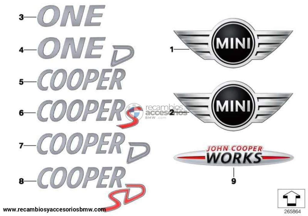 Emblema Delantero Mini Para Bmw Mini R57 R55 Clubman R58 R56 R59 . Original Bmw. Recambios