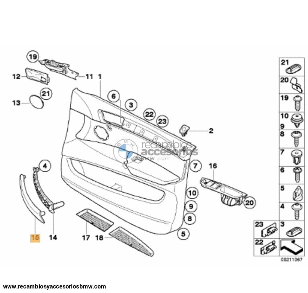 Empuñadura Tirador Abre Puerta Interior Para Bmw X5 X6 E70 E71 E72 Original De Recambios