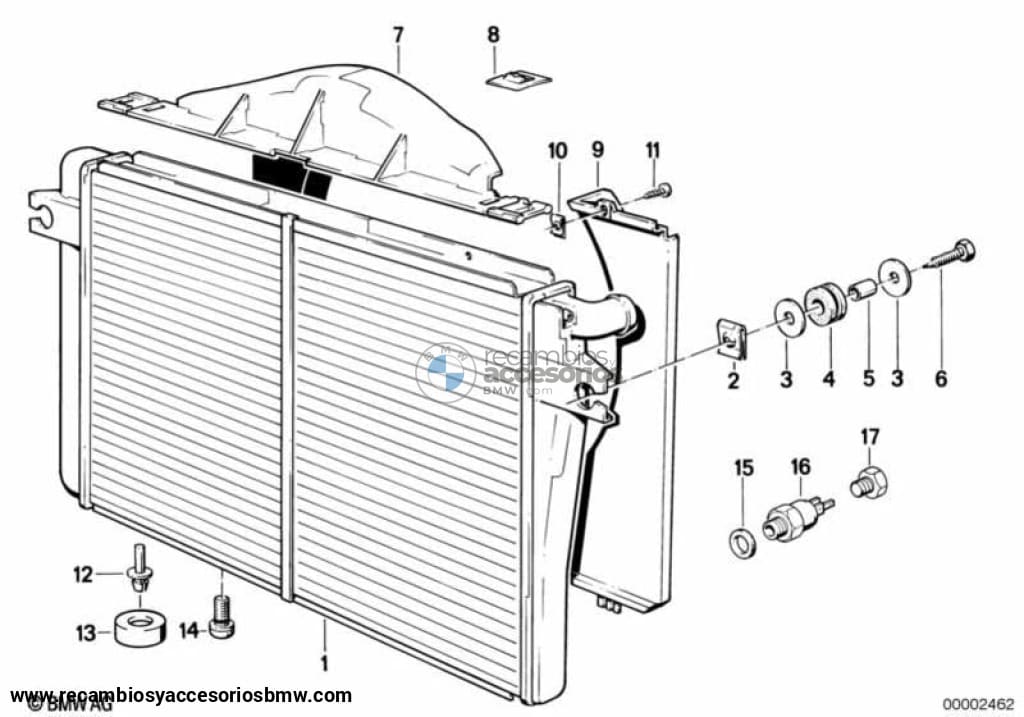 Enfriador De Agua Con Enfriador Aceite Transmisión Para Bmw E28. Original Recambios