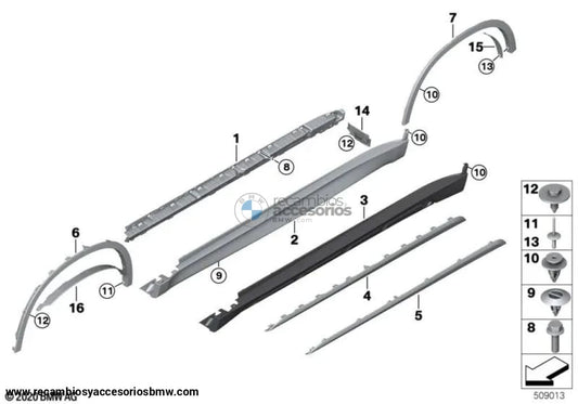 Ensanchamiento Arco De Rueda Delantera Izquierda/Derecha Bmw F15 Recambios