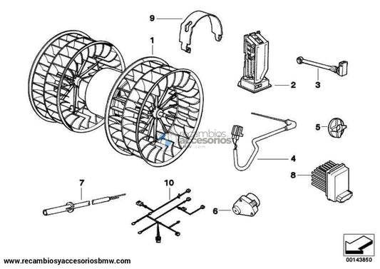 Erizo Posicion Maxima De Soplador Ventilador Etapa Salida Para Bmw E36 . Original Bmw. Recambios