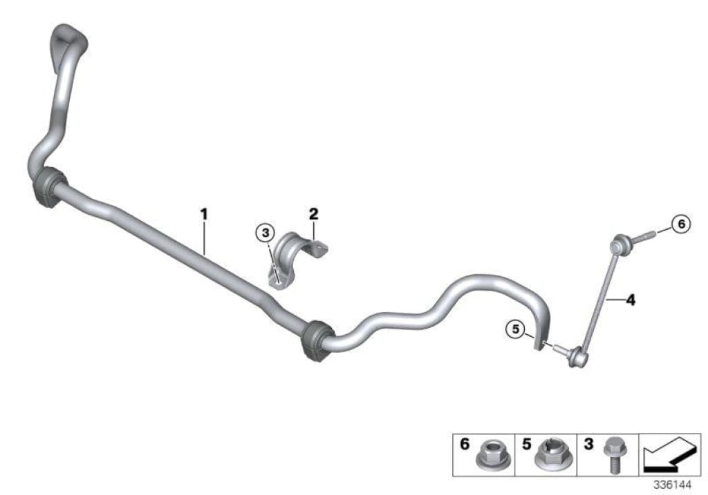 Estabilizador Del. Con Soporte De Goma D=26 5Mm Para Bmw F15 F16 . Original Recambios