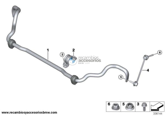 Estabilizador Del. Con Soporte De Goma D=26 5Mm Para Bmw F15 F16 . Original Recambios