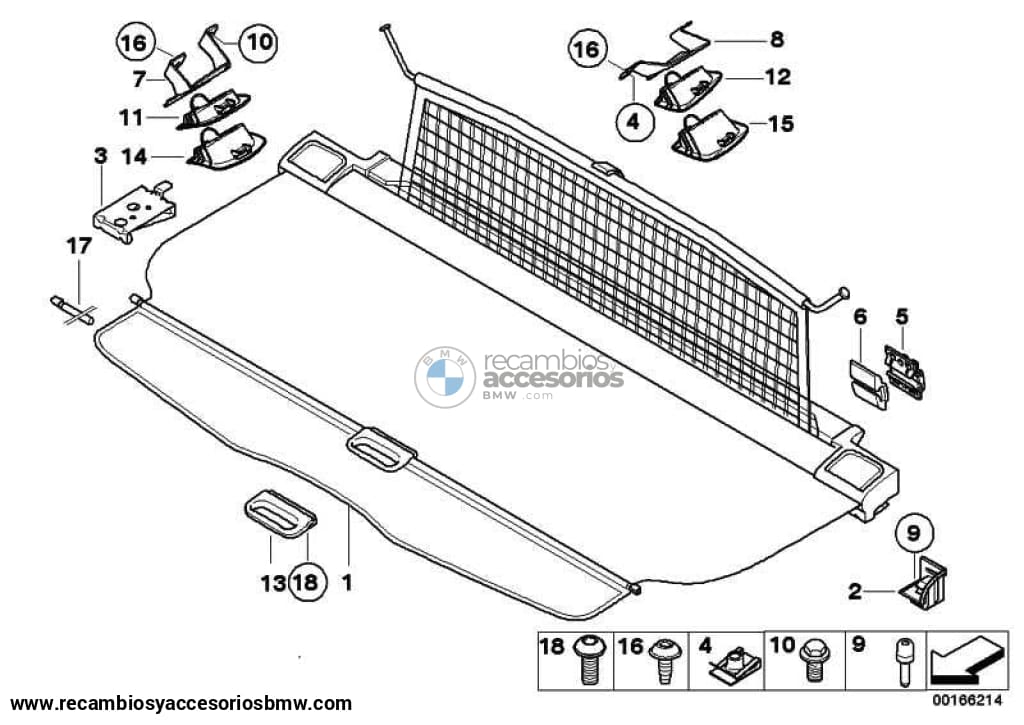 Estor Bandeja Trasera Enrollable Combinado Para Bmw E91 Serie 3 . Original Recambios