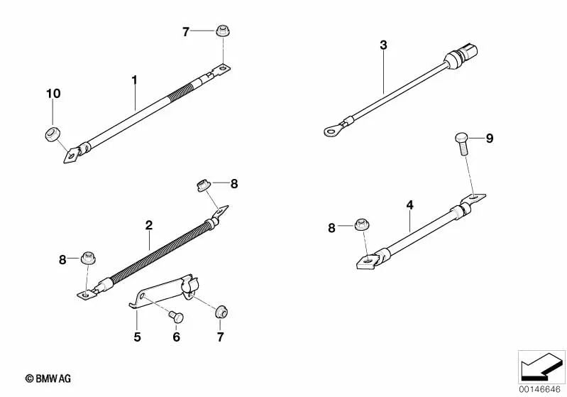 Cable del sistema de incandescencia para BMW E90, E91, E92, E93, E70, E71 (OEM 12427793201). Original BMW