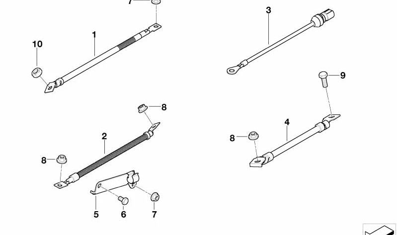 Jumper Cable - Support Point B+ for BMW 3 Series E90, E91, E92, E93 (OEM 12427809332). Original BMW