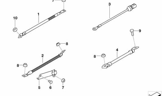 Jumper Cable - Support Point B+ for BMW 3 Series E90, E91, E92, E93 (OEM 12427809332). Original BMW