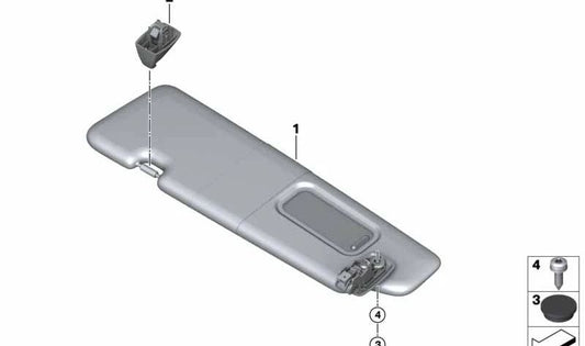 Visera solar izquierda para BMW G14 Serie 8 (OEM 51167481763). Original BMW.