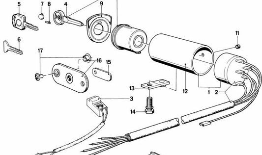 Bloqueo de dirección para BMW Serie 5 E12, Serie 6 E24 (OEM 32321110085). Original BMW