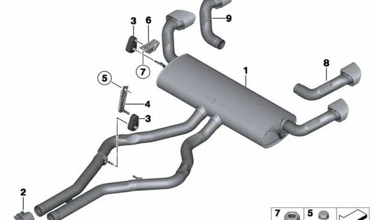 Embellecedor de tubo de escape para BMW X5 E70N (OEM 18308518898). Original BMW