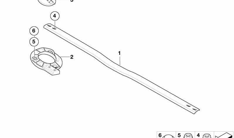 Barra transversal delantera para BMW Serie 3 E46 (OEM 51717895414). Original BMW