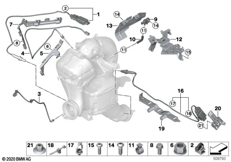 Molded pipe for BMW 3 Series G20, G21, 4 Series G22, G23, G26, 5 Series G30N, G31N, 6 Series G32N, 7 Series G11N, G12N, 8 Series G14, G15, G16, X3 G01, X4 G02, X5 G05, X6 G06, X7 G07 63). Genuine BMW