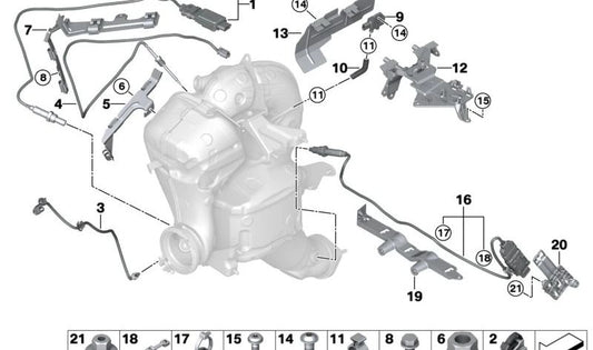 Soporte de sensor OEM 13628596825 para BMW G20, G21, G22, G23, G26, G30, G31, G32, G11, G12, G14, G15, G16, G01, G02, G05, G06, G07. Original BMW.