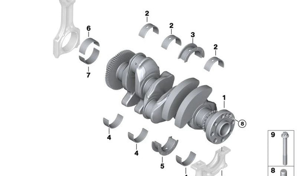 Cigüeñal OEM 11219797563 para BMW F52, F45, F46, F48, F49, F39. Original BMW.