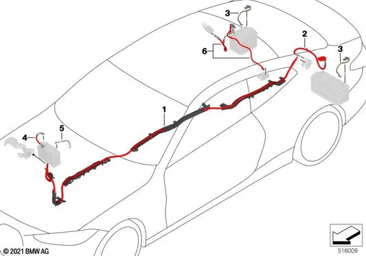 Cable de batería más subterráneo para BMW G20, G20N, G21, G21N (OEM 61129107463). Original BMW