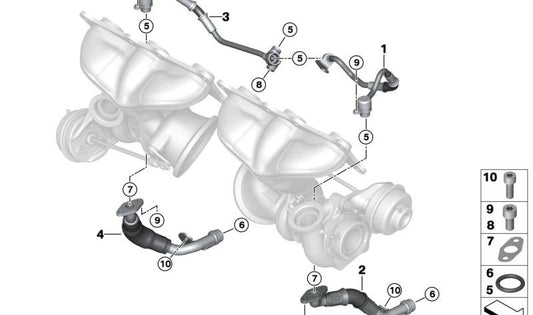 Oil Return Pipe for BMW F01, F02 (OEM 11427581809). Original BMW