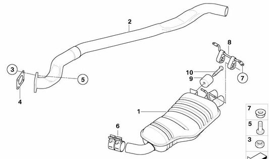 Tubo intermedio intermedio 18303419525 per BMW E83. BMW originale.