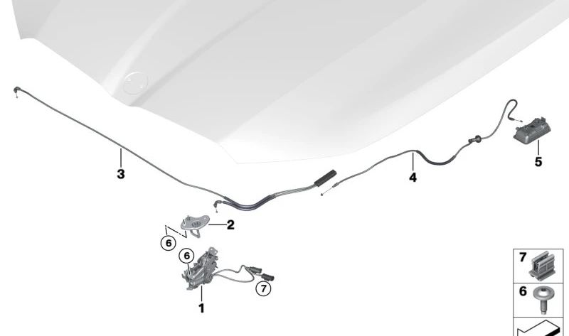 Passives Schloss mit OEM -Schalter 51239879997 für BMW G60, G61, G90, G70. Original BMW.