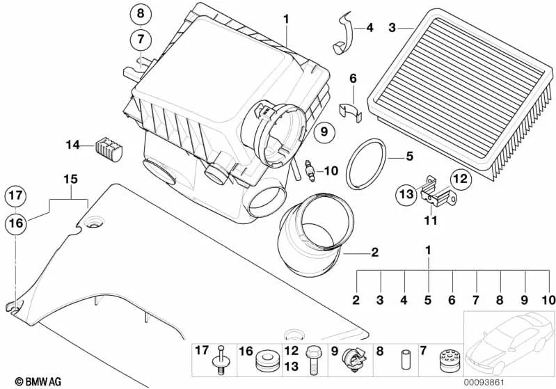 Abrazadera de resorte para BMW Serie 1 E81, E82, E87N, E88, F20, F21, Serie 2 F22, F23, G42, Serie 3 E46, E90, E91, E92, E93, F30, F31, F34, F35, G20, G21, G28, Serie 4 F32, F33, F36, G22, G23, G26, Serie 5 E34, E39, E60, E61, F07, F10, F11, Serie 6 E63,