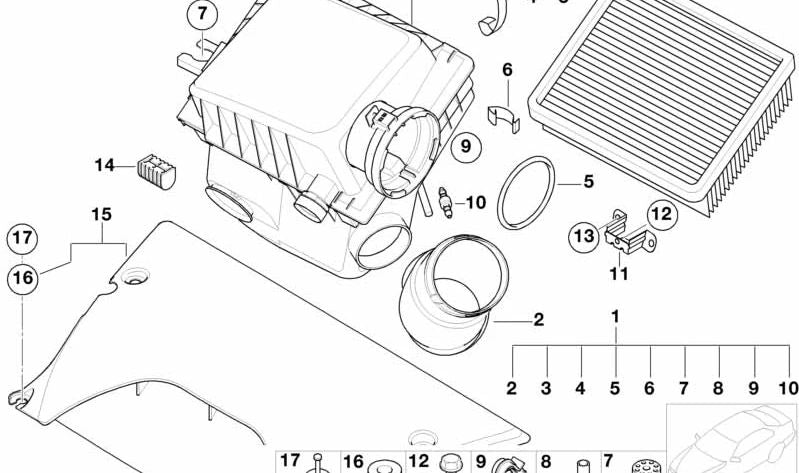 Sujetador de Expansión para BMW Serie 3 E30, E46, E90, E91, E92, E93, Serie 5 E34, E39, Serie 7 E38, E65, E66, Serie 8 E31, X1 E84, X5 E53, E70, X6 E71, E72, Z4 E85, E86, Motorrad K48, K61 (OEM 51471919209). Original BMW