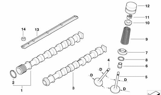 Árbol de levas de admisión para BMW E52 (OEM 11318025824). Original BMW.