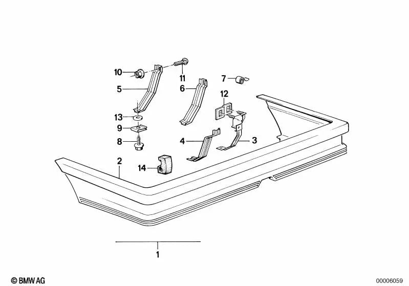 Tope para BMW Serie 5 E28 (OEM 51711937997). Original BMW.