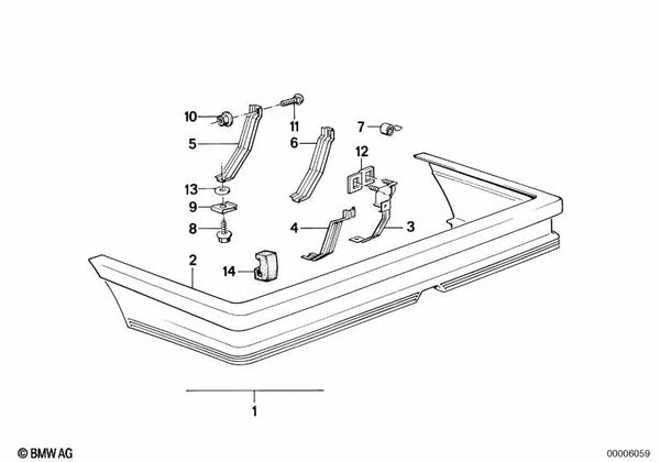 Tope para BMW Serie 5 E28 (OEM 51711937997). Original BMW.