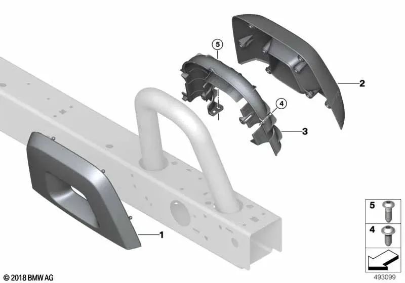 Soporte para arco de seguridad derecho para BMW G29 (OEM 51467456448). Original BMW.